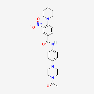 N-[4-(4-acetyl-1-piperazinyl)phenyl]-3-nitro-4-(1-piperidinyl)benzamide