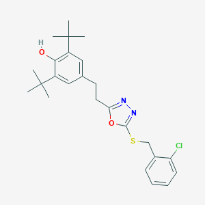 molecular formula C25H31ClN2O2S B424055 2,6-Ditert-butyl-4-(2-{5-[(2-chlorobenzyl)sulfanyl]-1,3,4-oxadiazol-2-yl}ethyl)phenol 