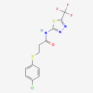 3-[(4-chlorophenyl)thio]-N-[5-(trifluoromethyl)-1,3,4-thiadiazol-2-yl]propanamide