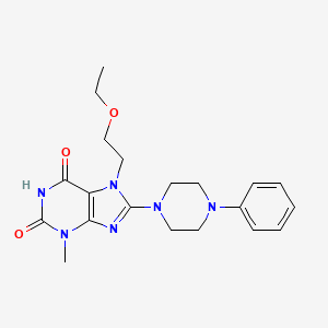 molecular formula C20H26N6O3 B4240584 7-(2-ethoxyethyl)-3-methyl-8-(4-phenylpiperazin-1-yl)-1H-purine-2,6(3H,7H)-dione 