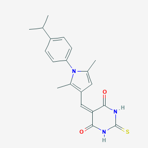 molecular formula C20H21N3O2S B424059 5-({2,5-dimethyl-1-[4-(propan-2-yl)phenyl]-1H-pyrrol-3-yl}methylidene)-2-thioxodihydropyrimidine-4,6(1H,5H)-dione 