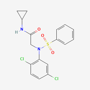 molecular formula C17H16Cl2N2O3S B4240620 N~1~-cyclopropyl-N~2~-(2,5-dichlorophenyl)-N~2~-(phenylsulfonyl)glycinamide 