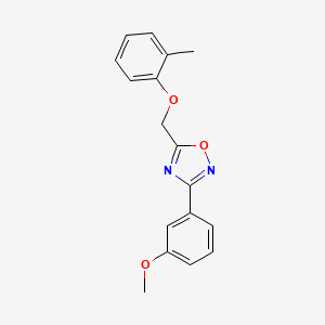 molecular formula C17H16N2O3 B4240628 3-(3-methoxyphenyl)-5-[(2-methylphenoxy)methyl]-1,2,4-oxadiazole 