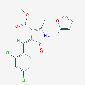 molecular formula C19H15Cl2NO4 B424063 methyl (4Z)-4-(2,4-dichlorobenzylidene)-1-(furan-2-ylmethyl)-2-methyl-5-oxo-4,5-dihydro-1H-pyrrole-3-carboxylate 