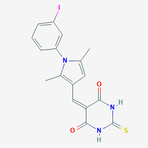 molecular formula C17H14IN3O2S B424064 5-[[1-(3-Iodophenyl)-2,5-dimethylpyrrol-3-yl]methylidene]-2-sulfanylidene-1,3-diazinane-4,6-dione CAS No. 508186-85-4