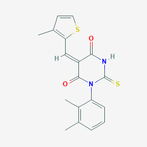 (5E)-1-(2,3-dimethylphenyl)-5-[(3-methylthiophen-2-yl)methylidene]-2-thioxodihydropyrimidine-4,6(1H,5H)-dione
