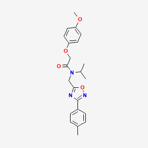 molecular formula C22H25N3O4 B4240660 2-(4-methoxyphenoxy)-N-{[3-(4-methylphenyl)-1,2,4-oxadiazol-5-yl]methyl}-N-(propan-2-yl)acetamide 