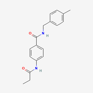 molecular formula C18H20N2O2 B4240672 N-[(4-METHYLPHENYL)METHYL]-4-PROPANAMIDOBENZAMIDE 