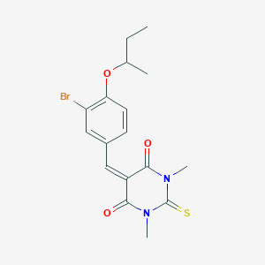 molecular formula C17H19BrN2O3S B424069 5-[3-bromo-4-(butan-2-yloxy)benzylidene]-1,3-dimethyl-2-thioxodihydropyrimidine-4,6(1H,5H)-dione 