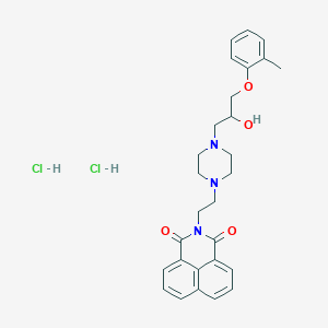 molecular formula C28H33Cl2N3O4 B4240726 2-(2-{4-[2-hydroxy-3-(2-methylphenoxy)propyl]piperazin-1-yl}ethyl)-1H-benzo[de]isoquinoline-1,3(2H)-dione dihydrochloride 