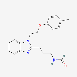 molecular formula C20H23N3O2 B4240745 (3-{1-[2-(4-methylphenoxy)ethyl]-1H-benzimidazol-2-yl}propyl)formamide 