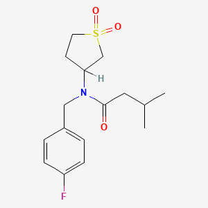 molecular formula C16H22FNO3S B4240746 N-(1,1-dioxidotetrahydro-3-thienyl)-N-(4-fluorobenzyl)-3-methylbutanamide 