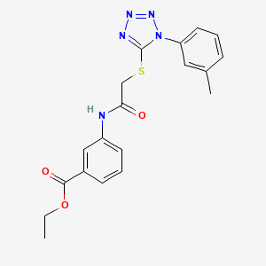 molecular formula C19H19N5O3S B4240754 Ethyl 3-[[2-[1-(3-methylphenyl)tetrazol-5-yl]sulfanylacetyl]amino]benzoate 