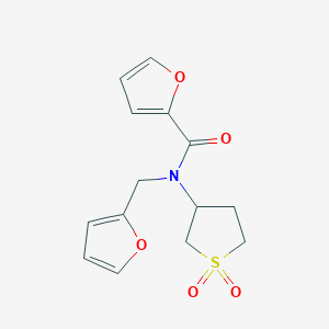 molecular formula C14H15NO5S B4240771 N-(1,1-dioxidotetrahydrothiophen-3-yl)-N-(furan-2-ylmethyl)furan-2-carboxamide 