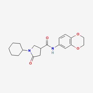 molecular formula C19H24N2O4 B4240781 1-cyclohexyl-N-(2,3-dihydro-1,4-benzodioxin-6-yl)-5-oxopyrrolidine-3-carboxamide 