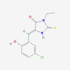 molecular formula C12H11ClN2O2S B424079 5-(5-Chloro-2-hydroxybenzylidene)-3-ethyl-2-thioxo-4-imidazolidinone 
