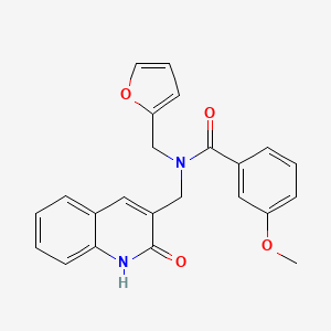 N-(2-furylmethyl)-N-[(2-hydroxy-3-quinolinyl)methyl]-3-methoxybenzamide