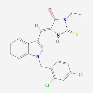 molecular formula C21H17Cl2N3OS B424082 5-{[1-(2,4-dichlorobenzyl)-1H-indol-3-yl]methylene}-3-ethyl-2-thioxo-4-imidazolidinone 