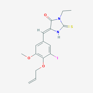 molecular formula C16H17IN2O3S B424085 5-[4-(Allyloxy)-3-iodo-5-methoxybenzylidene]-3-ethyl-2-thioxo-4-imidazolidinone 