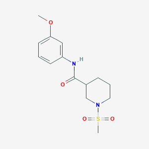 molecular formula C14H20N2O4S B4240884 N-(3-methoxyphenyl)-1-(methylsulfonyl)-3-piperidinecarboxamide 