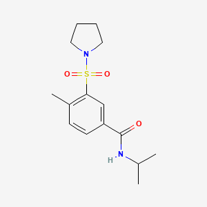 molecular formula C15H22N2O3S B4240914 N-isopropyl-4-methyl-3-(1-pyrrolidinylsulfonyl)benzamide 