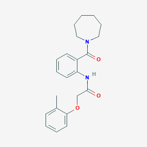 molecular formula C22H26N2O3 B4240930 N-[2-(1-azepanylcarbonyl)phenyl]-2-(2-methylphenoxy)acetamide 