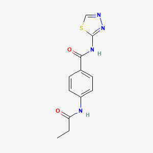 molecular formula C12H12N4O2S B4240933 4-(propanoylamino)-N-(1,3,4-thiadiazol-2-yl)benzamide 