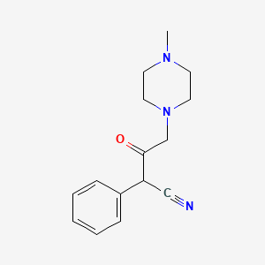 molecular formula C15H19N3O B4240944 4-(4-Methylpiperazin-1-yl)-3-oxo-2-phenylbutanenitrile 