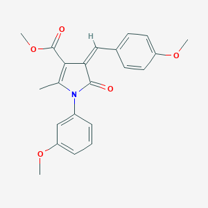 molecular formula C22H21NO5 B424097 methyl (4Z)-1-(3-methoxyphenyl)-4-[(4-methoxyphenyl)methylidene]-2-methyl-5-oxopyrrole-3-carboxylate 