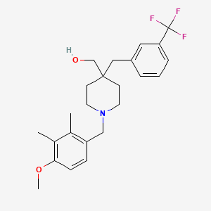 molecular formula C24H30F3NO2 B4240979 {1-(4-methoxy-2,3-dimethylbenzyl)-4-[3-(trifluoromethyl)benzyl]-4-piperidinyl}methanol 