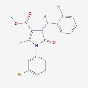 molecular formula C20H15BrFNO3 B424099 methyl (4Z)-1-(3-bromophenyl)-4-(2-fluorobenzylidene)-2-methyl-5-oxo-4,5-dihydro-1H-pyrrole-3-carboxylate 
