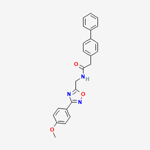 molecular formula C24H21N3O3 B4240997 2-{[1,1'-BIPHENYL]-4-YL}-N-{[3-(4-METHOXYPHENYL)-1,2,4-OXADIAZOL-5-YL]METHYL}ACETAMIDE 