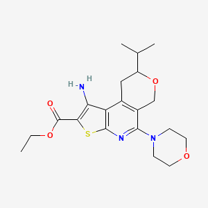 molecular formula C20H27N3O4S B4241016 ethyl 1-amino-5-(morpholin-4-yl)-8-(propan-2-yl)-8,9-dihydro-6H-pyrano[4,3-d]thieno[2,3-b]pyridine-2-carboxylate 