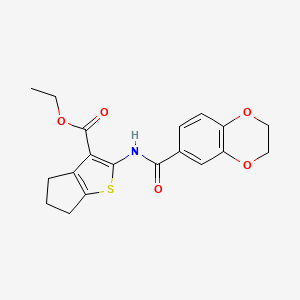 ethyl 2-[(2,3-dihydro-1,4-benzodioxin-6-ylcarbonyl)amino]-5,6-dihydro-4H-cyclopenta[b]thiophene-3-carboxylate