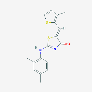 molecular formula C17H16N2OS2 B424106 (5Z)-2-(2,4-dimethylanilino)-5-[(3-methylthiophen-2-yl)methylidene]-1,3-thiazol-4-one 