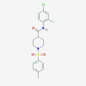 molecular formula C20H23ClN2O3S B424108 N-(4-chloro-2-methylphenyl)-1-[(4-methylphenyl)sulfonyl]-4-piperidinecarboxamide 