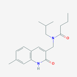 N-[(7-methyl-2-oxo-1H-quinolin-3-yl)methyl]-N-(2-methylpropyl)butanamide