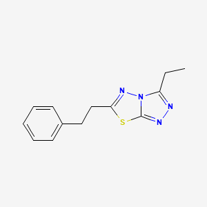 molecular formula C13H14N4S B4241137 3-ethyl-6-(2-phenylethyl)-[1,2,4]triazolo[3,4-b][1,3,4]thiadiazole 