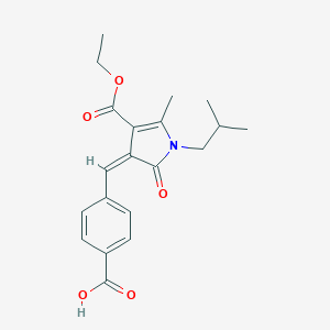 molecular formula C20H23NO5 B424114 4-{(Z)-[4-(ethoxycarbonyl)-5-methyl-1-(2-methylpropyl)-2-oxo-1,2-dihydro-3H-pyrrol-3-ylidene]methyl}benzoic acid 