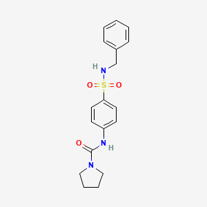 molecular formula C18H21N3O3S B4241144 N-[4-(benzylsulfamoyl)phenyl]pyrrolidine-1-carboxamide 