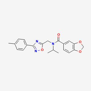 molecular formula C21H21N3O4 B4241147 N-isopropyl-N-{[3-(4-methylphenyl)-1,2,4-oxadiazol-5-yl]methyl}-1,3-benzodioxole-5-carboxamide 