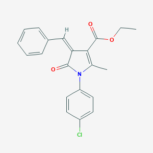 molecular formula C21H18ClNO3 B424115 ethyl 4-benzylidene-1-(4-chlorophenyl)-2-methyl-5-oxo-4,5-dihydro-1H-pyrrole-3-carboxylate 