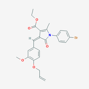 molecular formula C25H24BrNO5 B424116 ethyl (4Z)-1-(4-bromophenyl)-4-[3-methoxy-4-(prop-2-en-1-yloxy)benzylidene]-2-methyl-5-oxo-4,5-dihydro-1H-pyrrole-3-carboxylate 