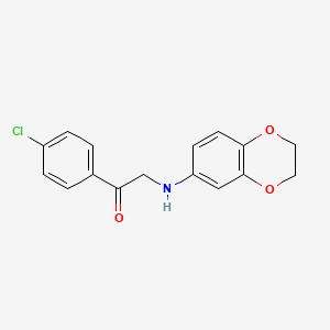 molecular formula C16H14ClNO3 B4241169 1-(4-chlorophenyl)-2-(2,3-dihydro-1,4-benzodioxin-6-ylamino)ethanone 