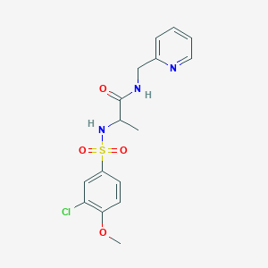 2-{[(3-CHLORO-4-METHOXYPHENYL)SULFONYL]AMINO}-N-(2-PYRIDYLMETHYL)PROPANAMIDE