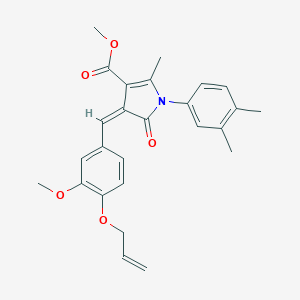 molecular formula C26H27NO5 B424119 methyl (4Z)-1-(3,4-dimethylphenyl)-4-[3-methoxy-4-(prop-2-en-1-yloxy)benzylidene]-2-methyl-5-oxo-4,5-dihydro-1H-pyrrole-3-carboxylate 