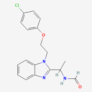 molecular formula C18H18ClN3O2 B4241190 (1-{1-[2-(4-chlorophenoxy)ethyl]-1H-benzimidazol-2-yl}ethyl)formamide 