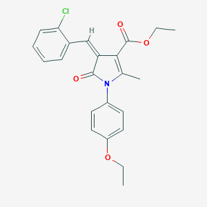 molecular formula C23H22ClNO4 B424122 ethyl (4Z)-4-(2-chlorobenzylidene)-1-(4-ethoxyphenyl)-2-methyl-5-oxo-4,5-dihydro-1H-pyrrole-3-carboxylate 
