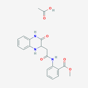 molecular formula C20H21N3O6 B4241220 acetic acid;methyl 2-[[2-(3-oxo-2,4-dihydro-1H-quinoxalin-2-yl)acetyl]amino]benzoate 