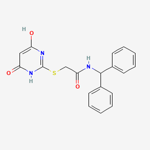 molecular formula C19H17N3O3S B4241234 N-(diphenylmethyl)-2-[(6-hydroxy-4-oxo-1,4-dihydro-2-pyrimidinyl)thio]acetamide 